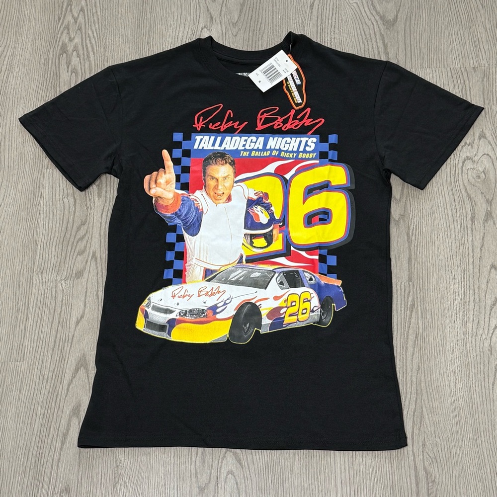 NWT Ricky Bobby Talladega Nights #26 NASCAR Black Tee Medium